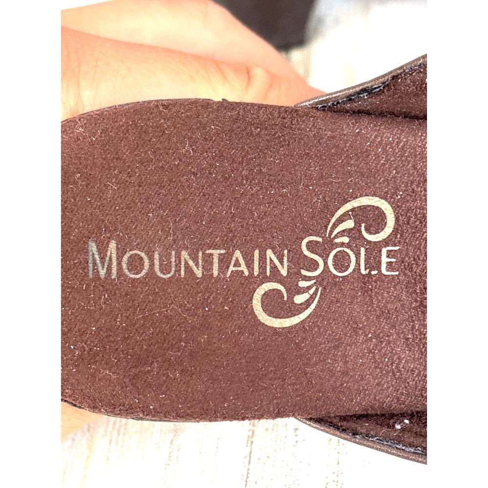 Mountain Sole Womens 9.5 Brown Edie Studded Wedge Sandals Casual Chic NWT - Picture 6 of 9